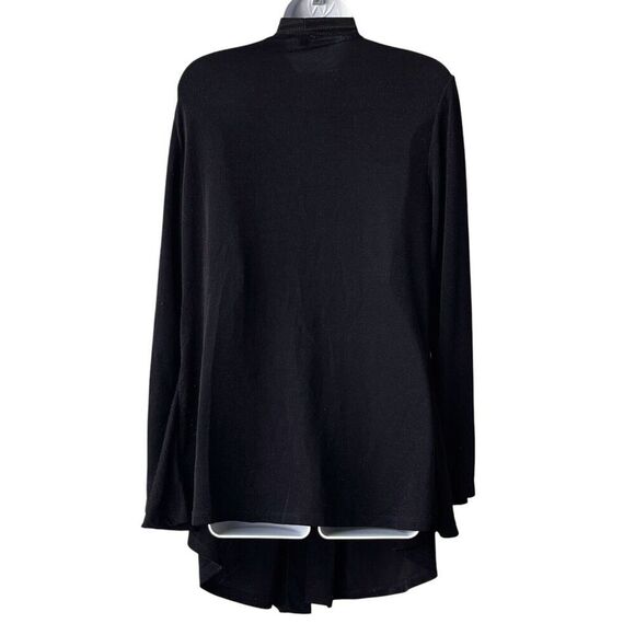 ONYX LIFE Knit Cardigan Plus 1X Black Metallic Texture Open Front Long Sleeve - Picture 2 of 3